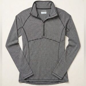 Columbia Omni-Wicked Striped 1/4 Zip Baselayer/Pullover